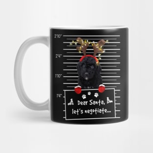 Black Goldendoodle Dear Santa Let's Negotiate Christmas Mug